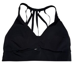 Athleta Suryana Strappy Sports‎ Bra Womens 32B C Black Pilates Athletic Padded